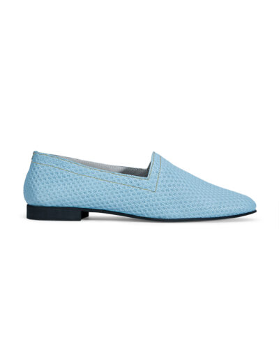 No.10 Action Light Blue Perforated Leather Flats - Ops & Ops