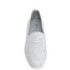 Ops&Ops No10 Action white perforated leather flats with white manmade sole and heel, front
