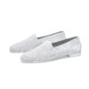 Ops&Ops No10 Action white perforated leather flats with white manmade sole and heel, pair