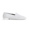 Ops&Ops No10 Action white perforated leather flats with white manmade sole and heel, side view