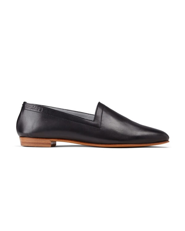Ops&Ops No10 Classic Black leather flats, side view
