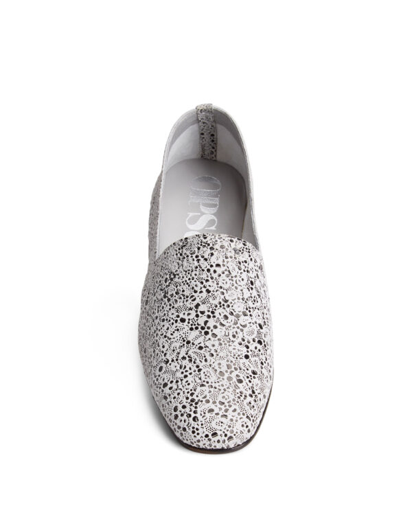 Ops&Ops No10 Pebble embossed leather flats, front view