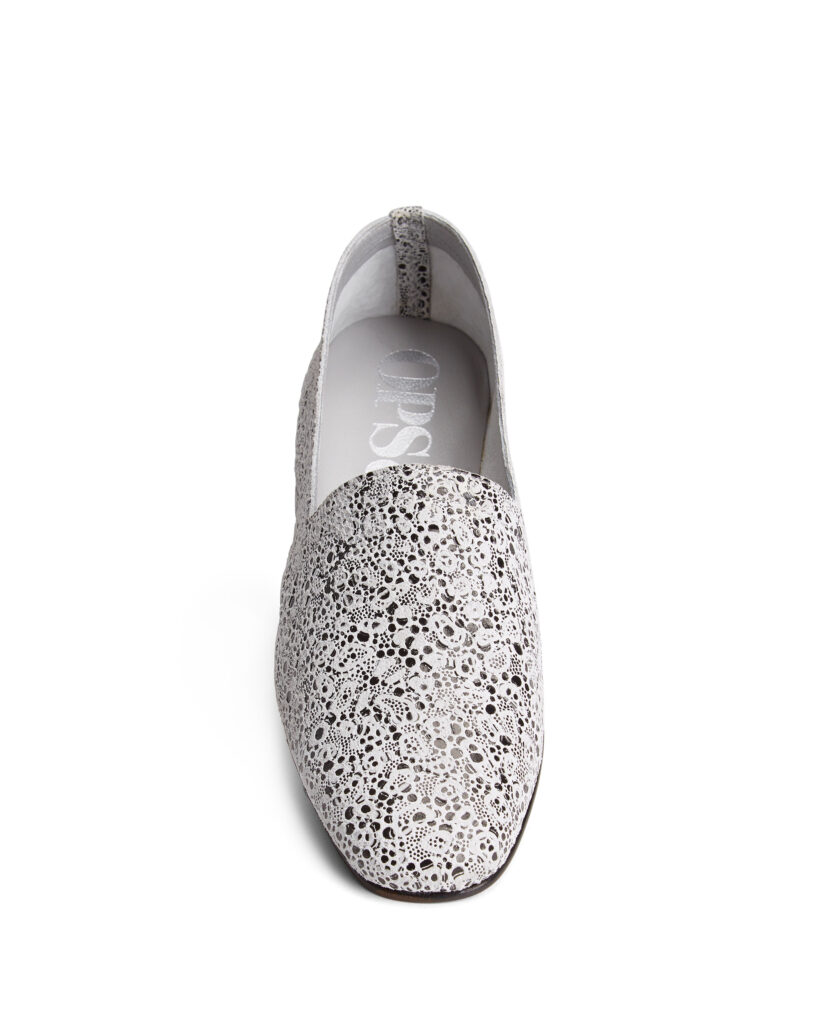 No.10 Pebble Embossed Leather Flats - Ops & Ops