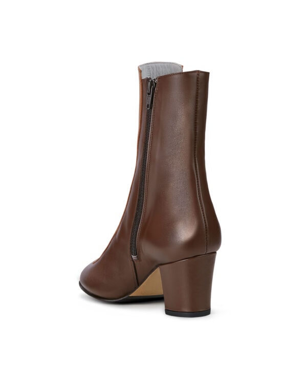 Ops&Ops No16 Curly Wurly duo-tone leather mid-heel boots, back view