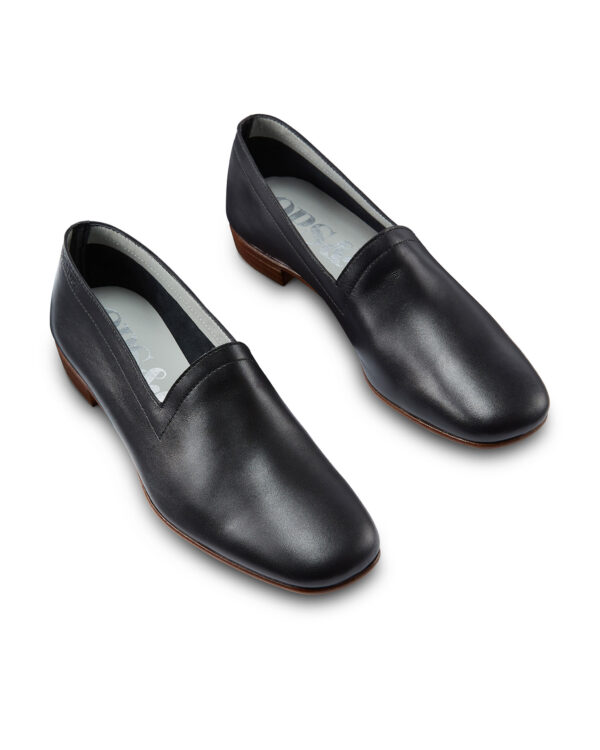 Ops&Ops No17 Petrol nubuck loafers, pair viewed from front