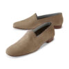 Ops&Ops No17 Mushroom nubuck loafers, pair viewed from side