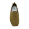 Ops&Ops No17 Olive nubuck loafers, front view