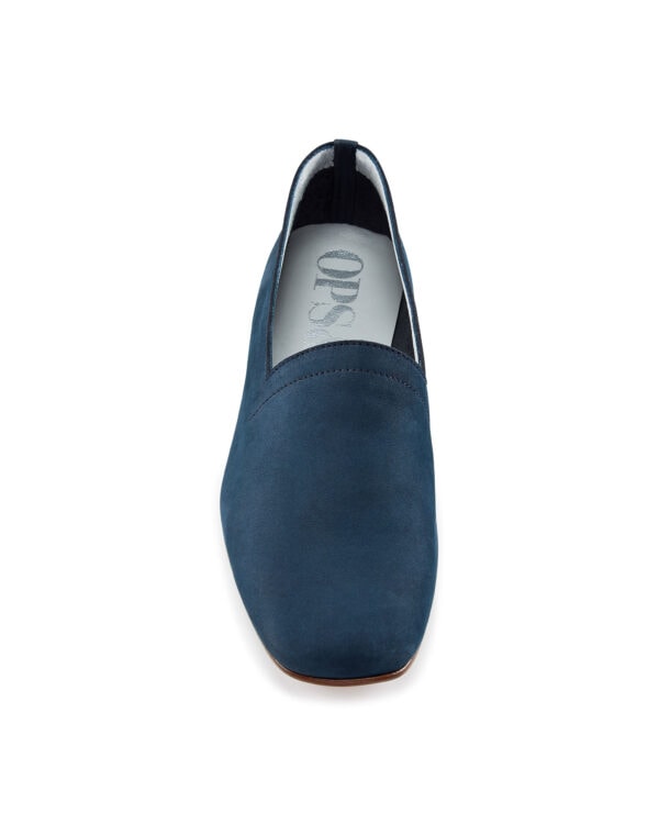 Ops&Ops No17 Petrol nubuck loafers, front view