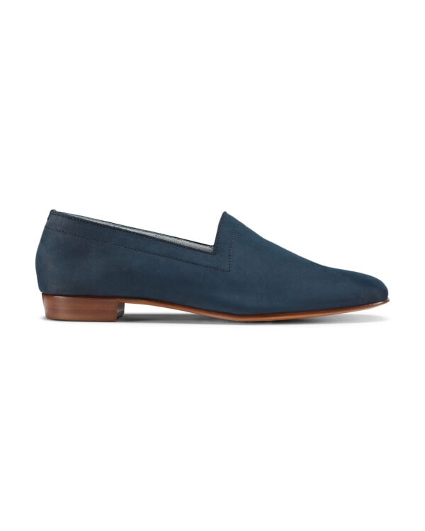 Ops&Ops No17 Petrol nubuck loafers, side view