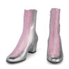 Ops&Ops No16 Silver Rose metallic leather block-heel boots, pair fviewed rom the front