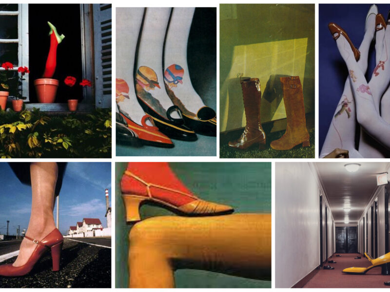 Collage of Guy Bourdin images for Charles Jourdan shoe campaigns