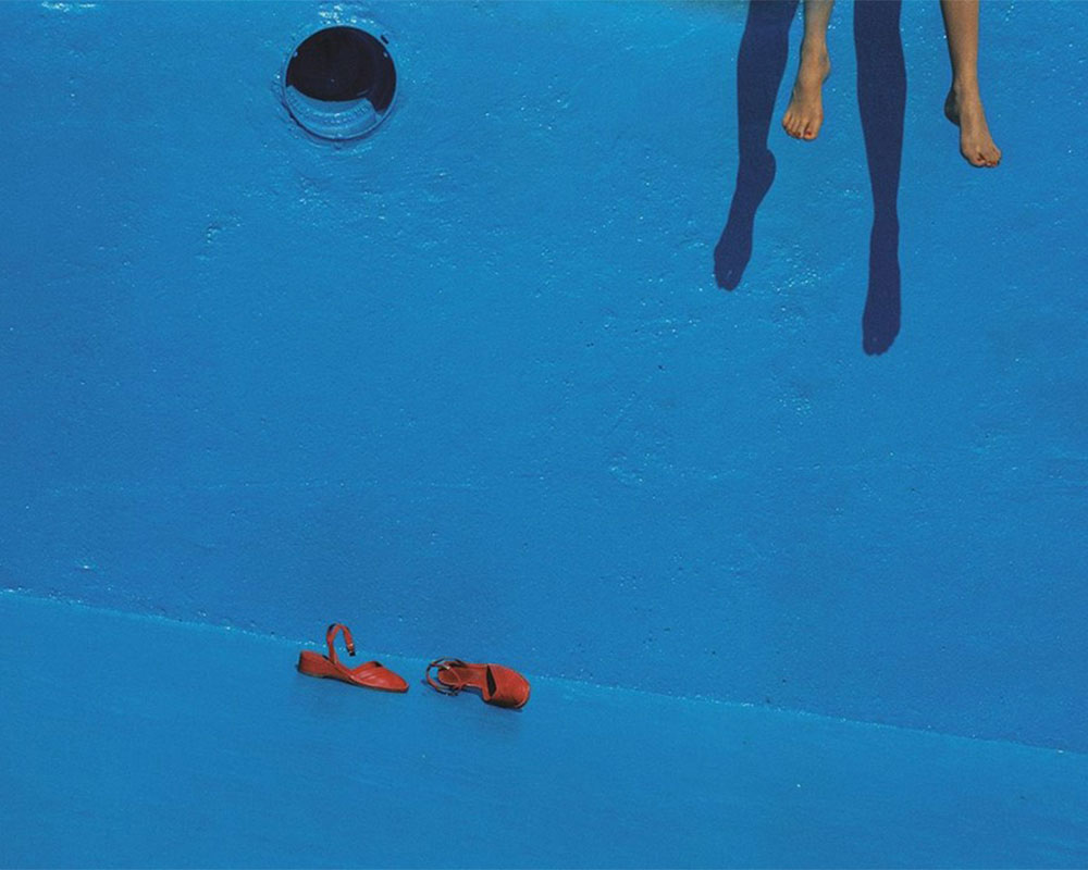 Guy Bourdin Spring 78, shoes at the bottom of a swimming pool