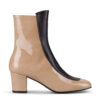 Ops&Ops No16 Sandstone patent leather block-heel boots