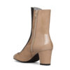 Ops&Ops No16 Sandstone patent leather block-heel boots, back view