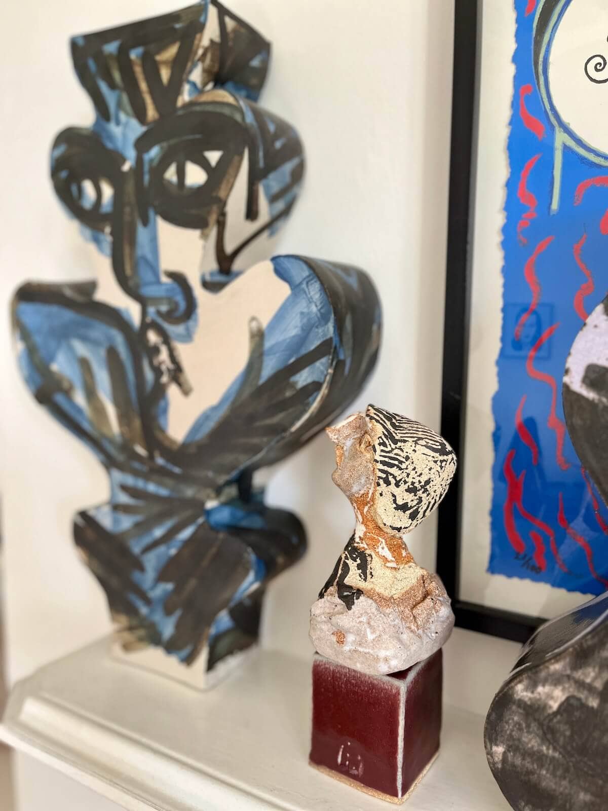 Petra's sculptures and painting Some of Petra Börner's sculptures and a painting