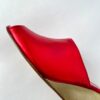 Ops&Ops No15 side view of red and gold metallic leather wedge mules