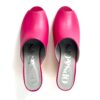 Ops&Ops No15 pink and mustard leather wedge mules, view from top, in sample sale