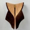 Ops&Ops No15 Cocoa suede and cork wedge mules, mirror view, in sample sale