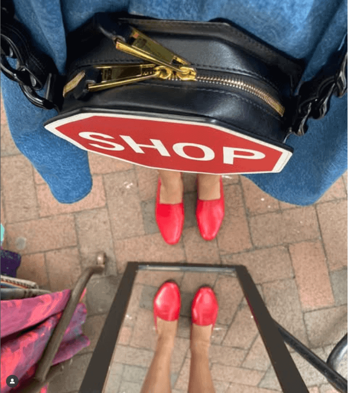Vintage boutique owner Anja wearing Ops&Ops No10 Lipstick Red