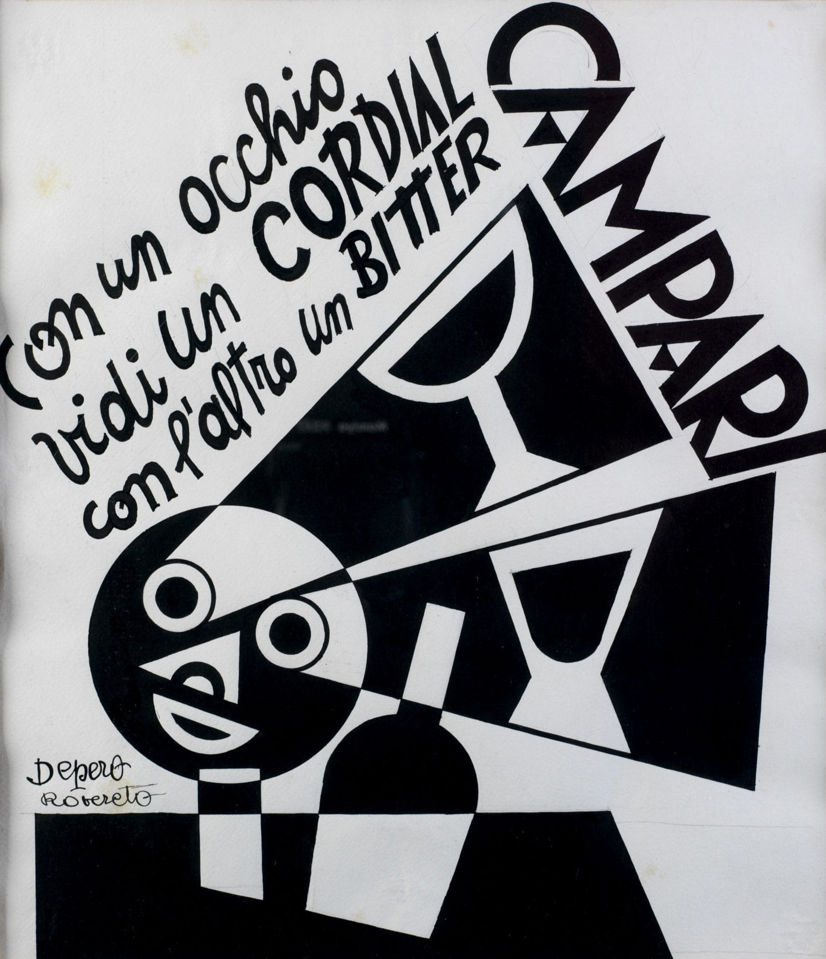 With one eye I saw a Cordial, with another a Bitter Campari, 1928, Fortunato Depero
