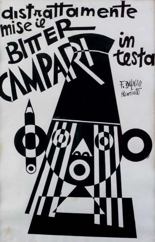 He distractedly put the Bitter Campari on his head), 1928, Fortunato Depero