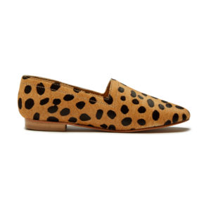 Ops&Ops No14 Cheetah ponyskin lined flats, side view