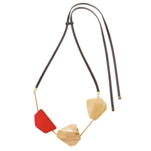 Marni wood and leather necklace