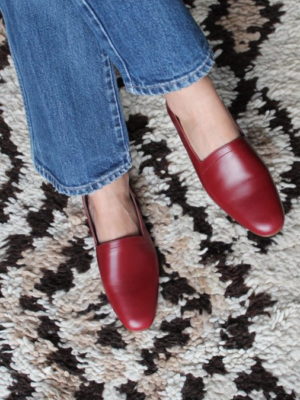 Ops&Ops No10 flats Claret leather