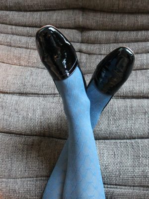 Ops&Ops No10 flats Bardot Black patent leather with tights