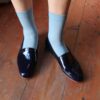 Ops&Ops No10 Midnight Blue patent leather flats and socks