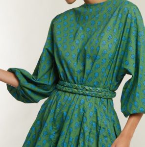 Rhode Resort green floral-print dress