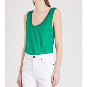 Sandro emerald ribbed jersey vest top