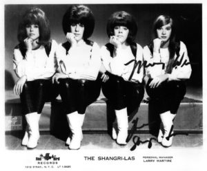 The Shangri-Las pose in white go-go boots