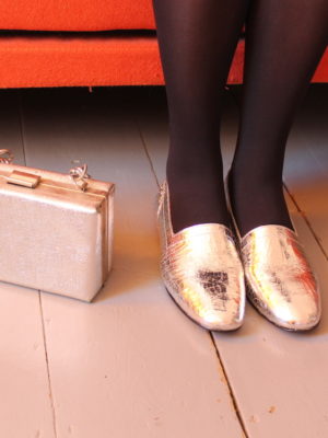 Ops &Ops Silver Foil Metallic No14 Flats