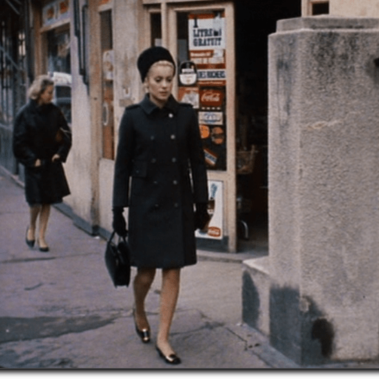 Belle de Jour Catherine Deneuve’s Belle de Jour Séverine Serizy. The coat is Yves Saint Laurent, but our eyes are drawn immediately to her feet and Roger Vivier’s black patent buckle shoes. Catherine Deneuve as Belle de Jour