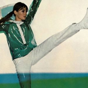 Jean Shrimpton in green Victoire sportswear for Hauser Sport, Brian Duffy 1966