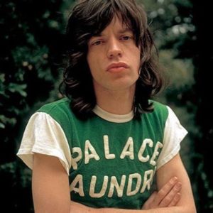 Mick Jagger in green tee, by Jim Marshall 1972